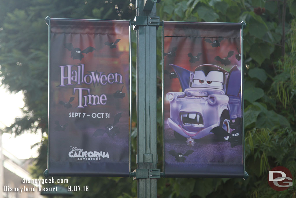 Halloween Time banners line Downtown Disney.