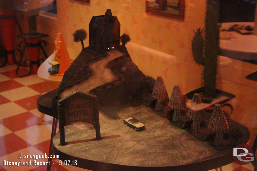 The Brakes Motel model in the Cozy Cone lobby.