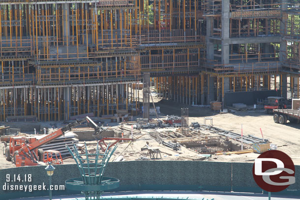 Rebar being set up for the escalator supports and foundation work for the bottom of the escalators.  Here you can see two sets.