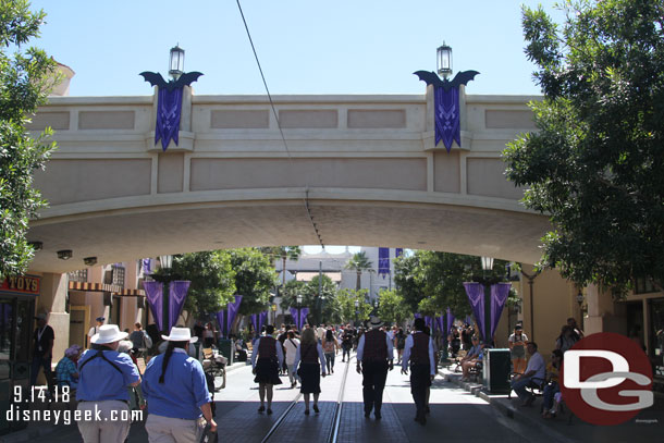 Buena Vista Street this afternoon  How many cast members can you find.. I did not notice the abundance of them when I took the picture.