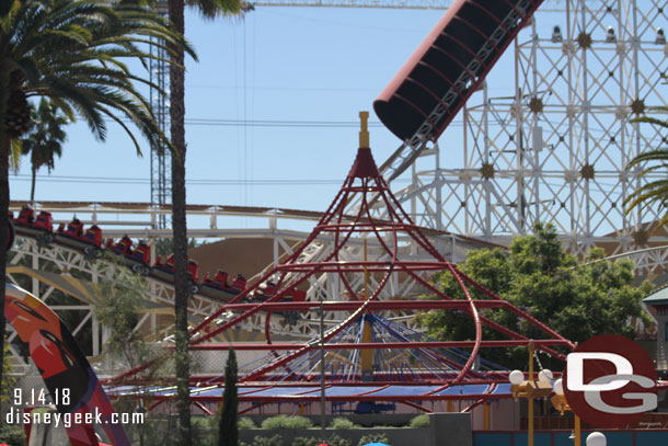 Work on the Critter Carousel appears to be paused as they wait for canopy, Jessie, and the critters.