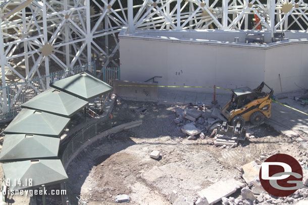 A look at the Inside Out Emotional Whirlwind site. They have started to break up the Maliboomer concrete and remove it.