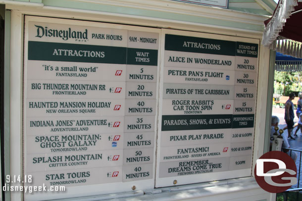 Disneyland wait times at 3:03pm