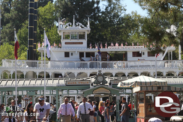 The Mark Twain pulling into port.  Guests on the top deck today so heading that way.