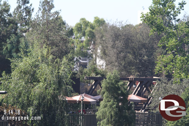 You can still see the Mickey and Friends structure through the trees, but it is slowly disappearing.