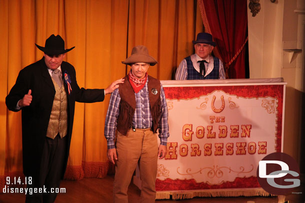 Stopped by the Golden Horseshoe for dinner. While eating the Laughing Stock Co started.  I really miss the Billies.