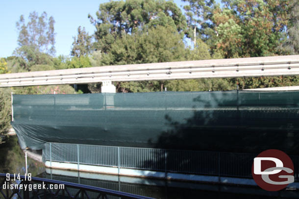 The old motor boat area is surrounded by a fence.