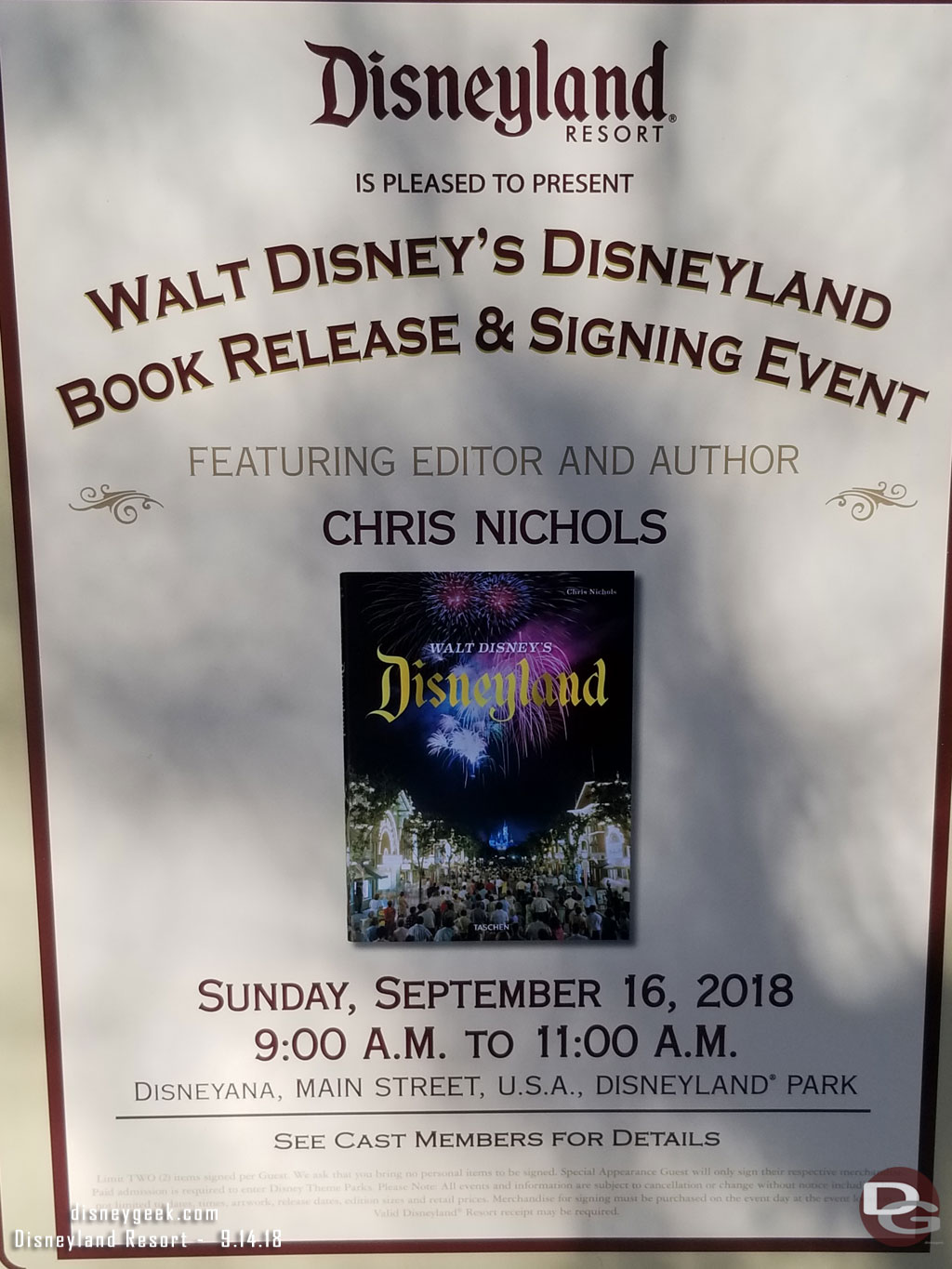 A book release/signing this weekend for the Walt Disney