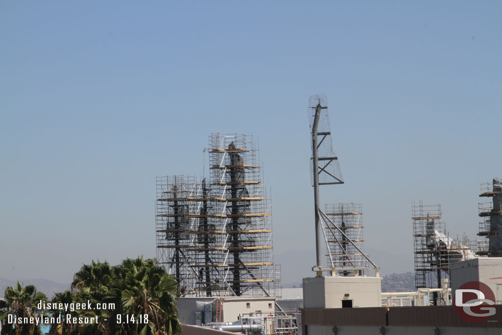 Not a lot of visible progress on the distant spires since last visit.