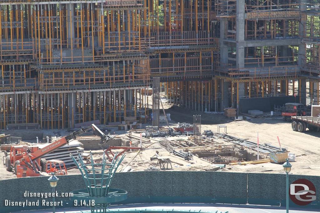 Rebar being set up for the escalator supports and foundation work for the bottom of the escalators.  Here you can see two sets.