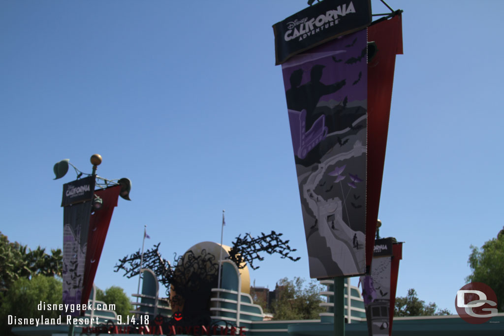 Halloween Banners in the Esplanade.  They were up last week but the sun was in a bad spot.  So here are some pictures of them.  They are the same as last year.