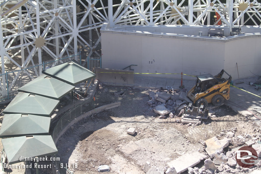 A look at the Inside Out Emotional Whirlwind site. They have started to break up the Maliboomer concrete and remove it.