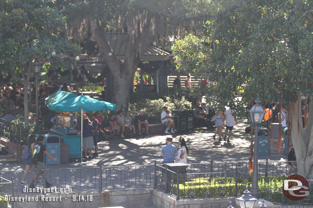 The area of New Orleans Square where a planter was removed recently to open the walkway more.