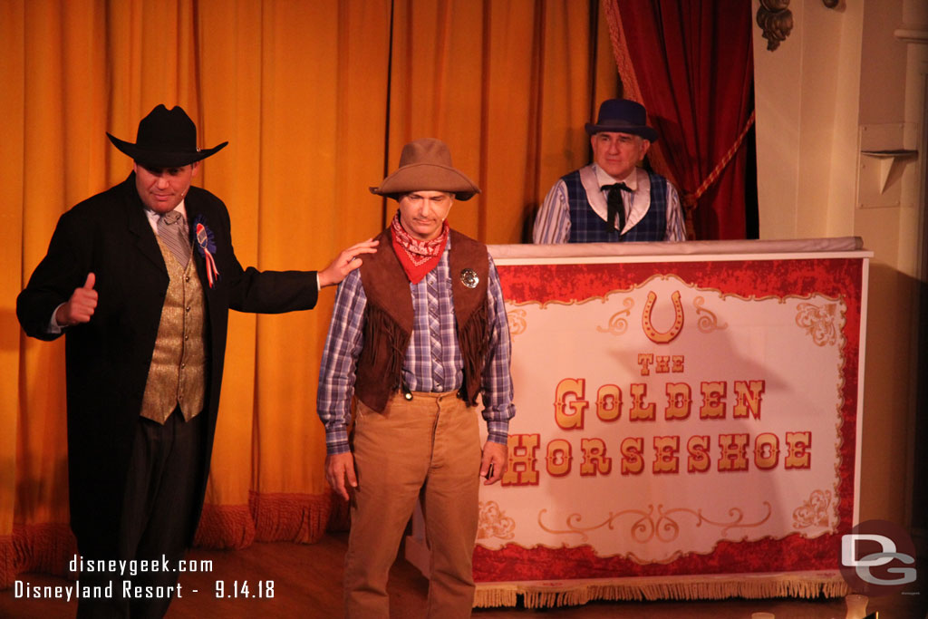 Stopped by the Golden Horseshoe for dinner. While eating the Laughing Stock Co started.  I really miss the Billies.