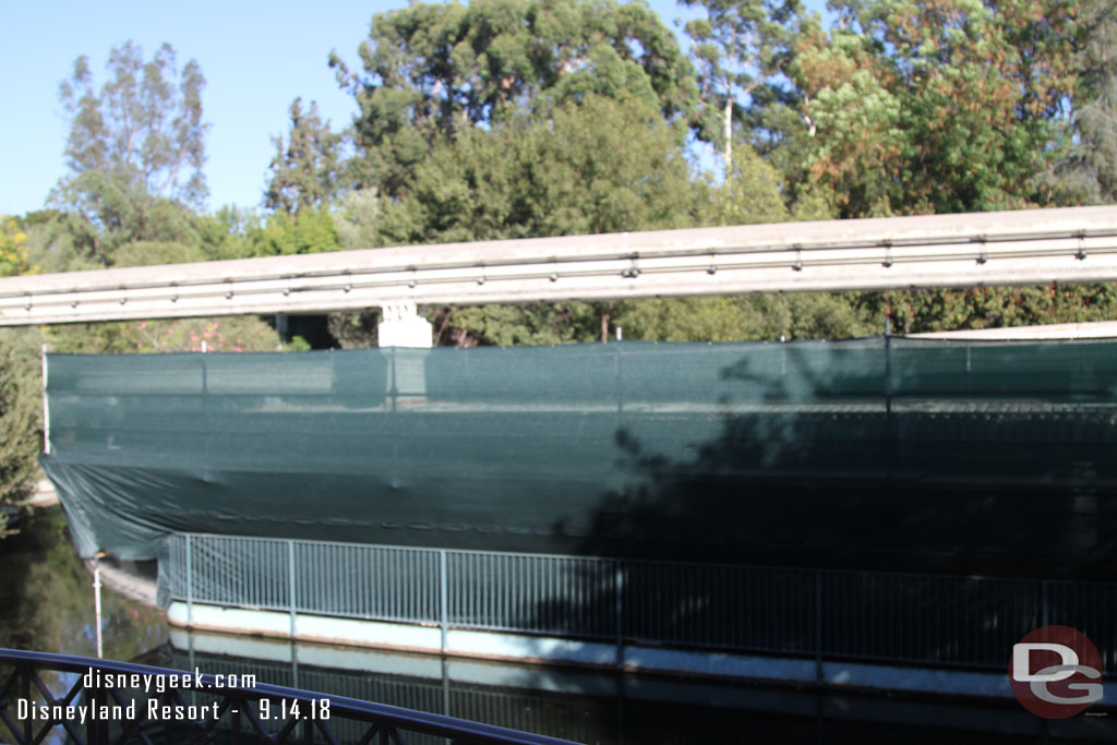 The old motor boat area is surrounded by a fence.