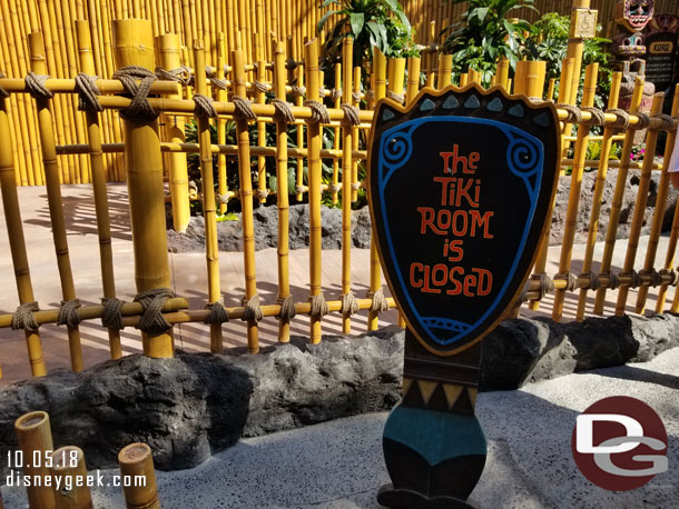 The Tiki Garden has reopened but the attraction remains closed.