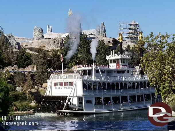 The Mark Twain steaming by.