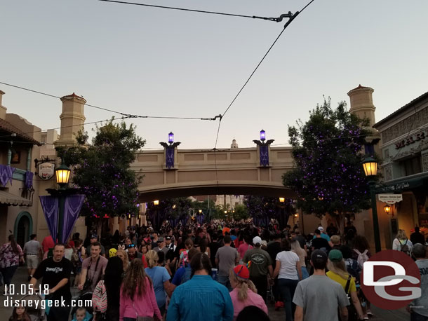 Inside the park was another story.  Here is Buena Vista Street.  Notice a vast majority of guests were heading into the park.