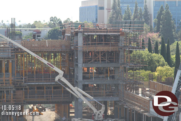 Working on the 6th (top) floor.  On the bottom right looks like the second floor is up all the way across now.