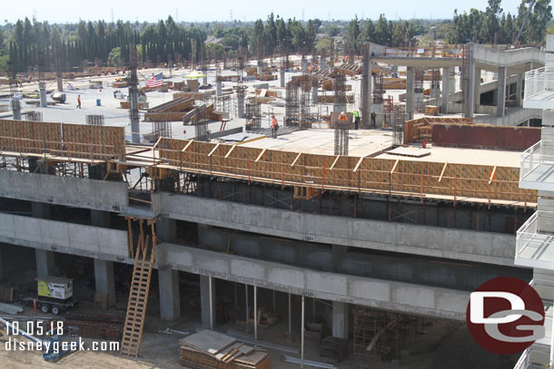 A look from further back at the spans between the two garages.