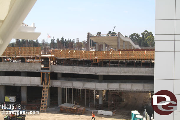 A look at the garage work from the escalator.