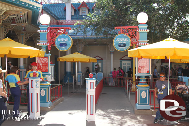 Work on Pixar Pier continues.  The permanent signs for Toy Story  have been installed.  Wonder if there will be an element spanning the two with the attraction name?  It seems odd to have no indication of what the wait is for.