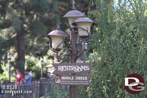 Mobile Order has been added to the restroom sign.  Thought that seemed a little odd.. since I would think people would assume they need to go to the restaurant to pick up mobile orders.  Maybe its purpose is to help raise awareness in general.