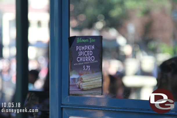 Halloween Churros for Halloween time are up to $5.75