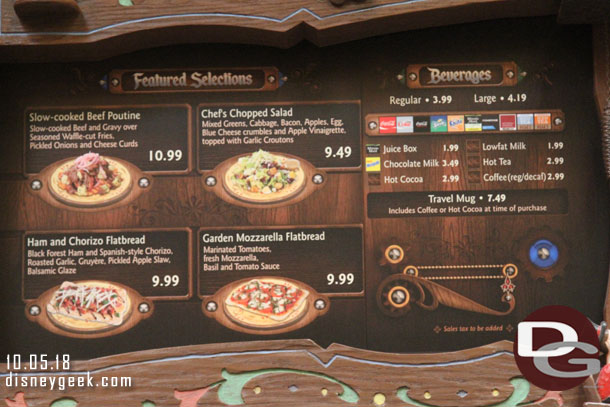 The LCD menu boards at the Red Rose Tavern are still not in use and printed versions are in place with the new prices.