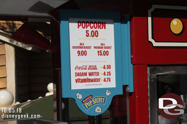 Popcorn pricing.