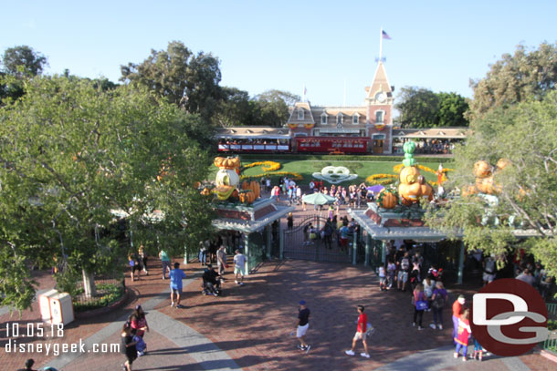 Cruising over the entrance to Disneyland onboard the Monorail.