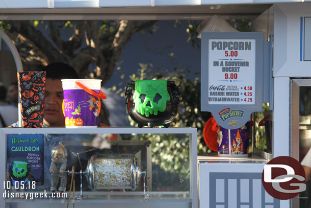 Current popcorn offerings in Tomorrowland.