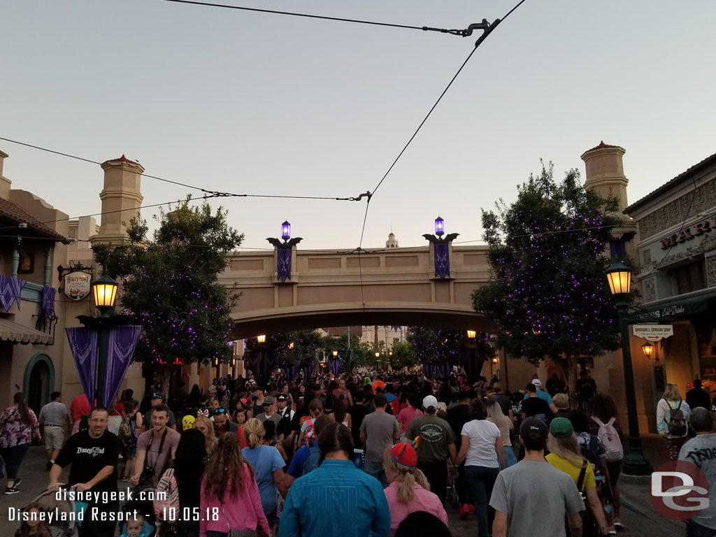 Inside the park was another story.  Here is Buena Vista Street.  Notice a vast majority of guests were heading into the park.