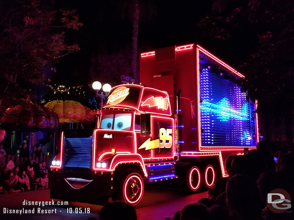 Mack from Cars in Paint the Night