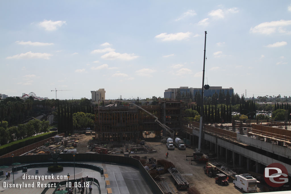 Concrete being poured near the escalator area today.