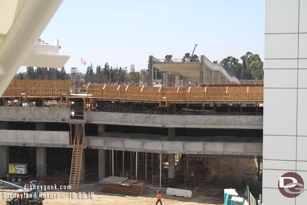 A look at the garage work from the escalator.