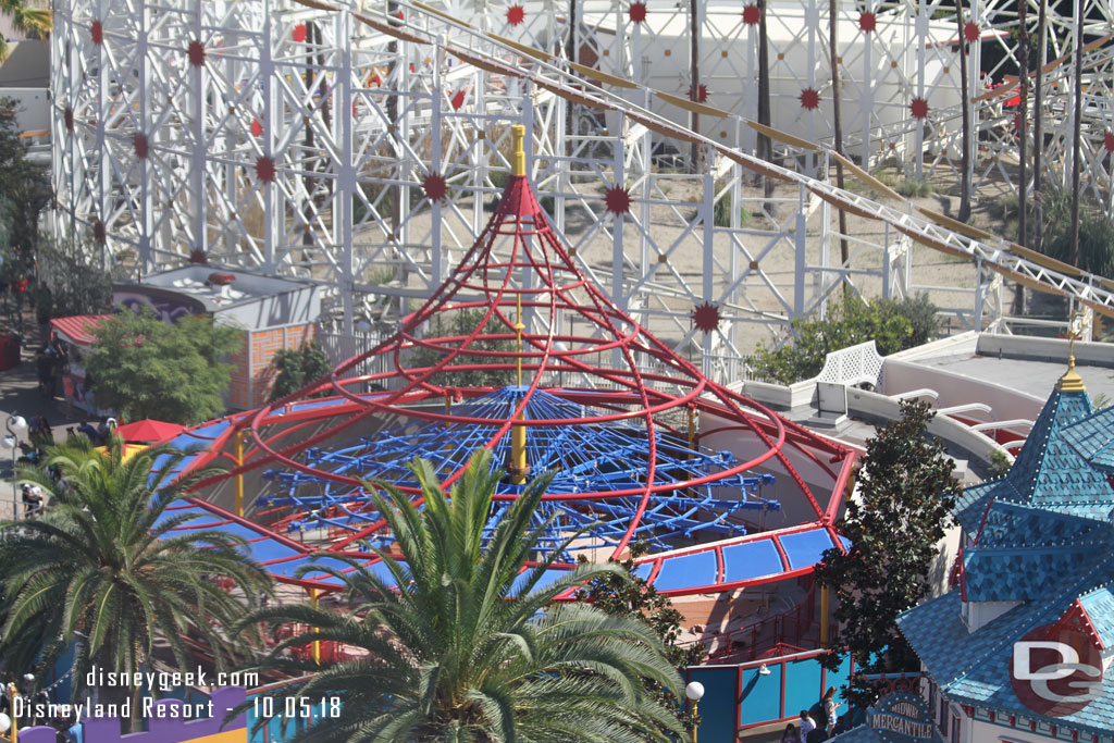 The carousel work seems paused until the new critters arrive.