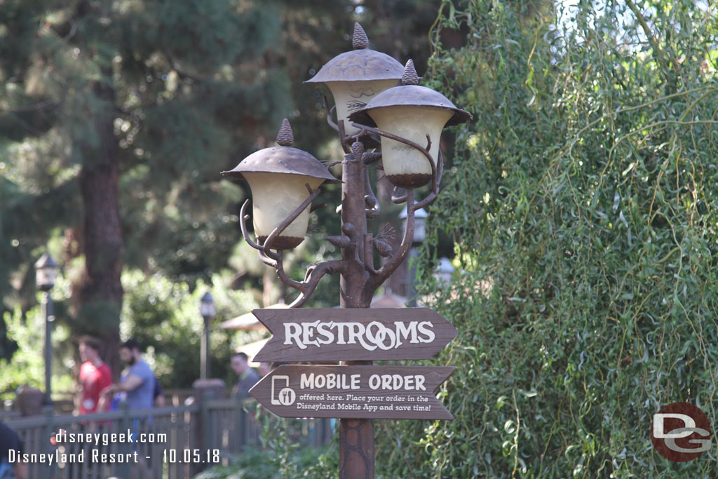 Mobile Order has been added to the restroom sign.  Thought that seemed a little odd.. since I would think people would assume they need to go to the restaurant to pick up mobile orders.  Maybe its purpose is to help raise awareness in general.