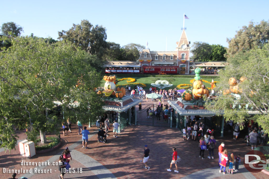 Cruising over the entrance to Disneyland onboard the Monorail.