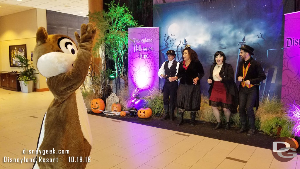 Chip was conducting the Cryptics in the lobby.