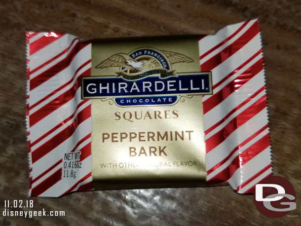 Ghirardelli has switched to Peppermint Bark samples