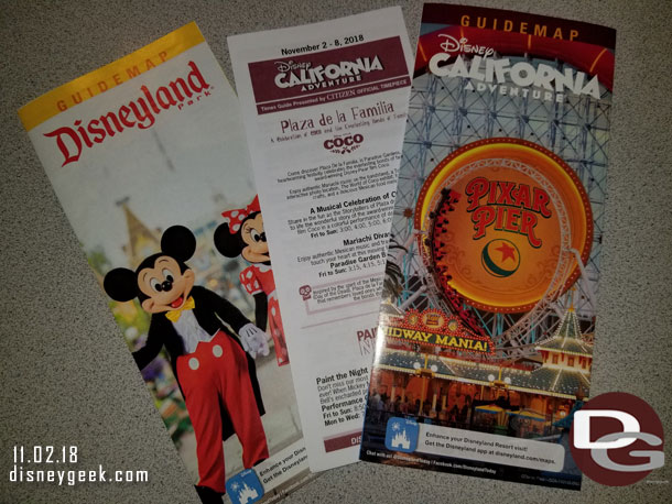 The park guidemaps for this week