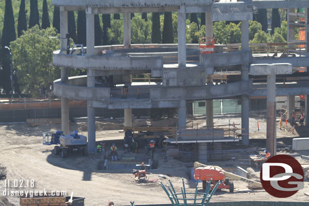 Working on the footers for the lower level escalator on the left.