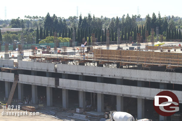 Panning to the right decking for the 4th floor is being extended out.