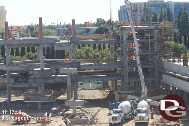 Another angle of the work on the escalator structure.