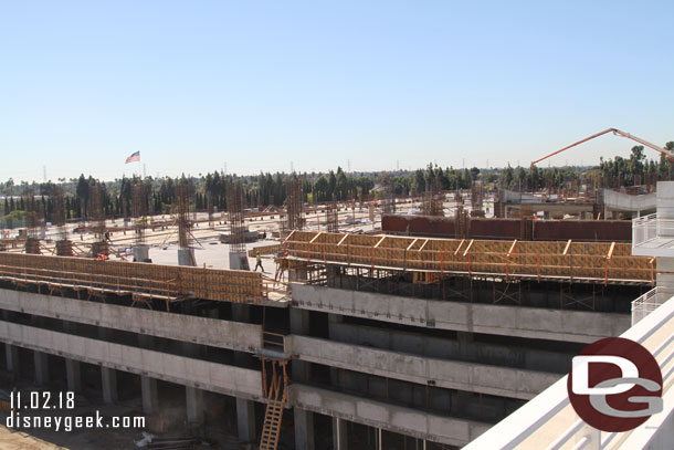 Here you can see the supports and forms for the 5th floor connector  that are being set up.