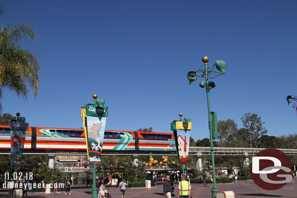 Monorail Orange passing by but was empty.