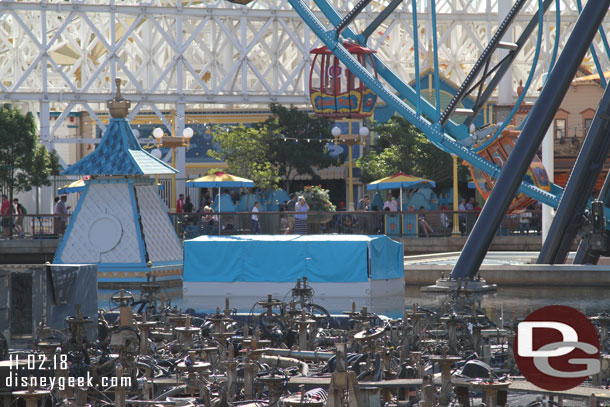 The light barges for Season of Light have been floated into position in the bay.