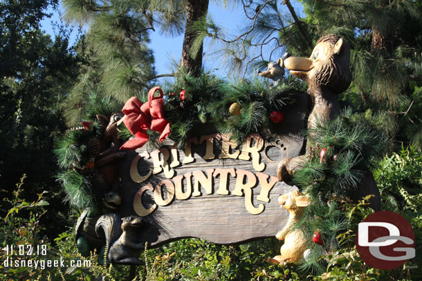 Making my way into Critter Country which was partially decorated.