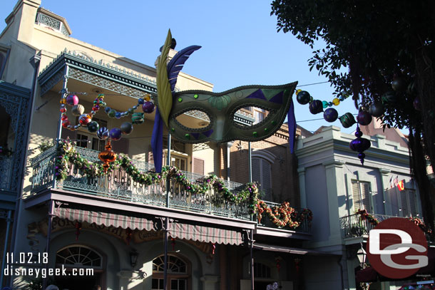 New Orleans Square is mostly decorated.